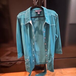 Teal Button-Up Jacket